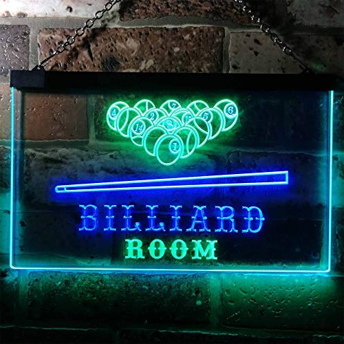 Pool Billiard Room Dual LED Neon Light Sign